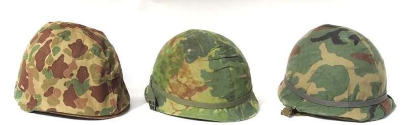 US GI helmet cover variations from World War II to Vietnam