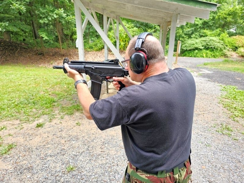 Firing the Ace at the range.