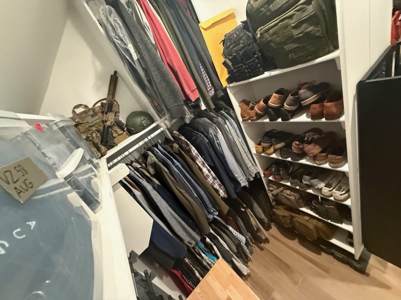 Gun Closet The rest of the gun room closet. Cool guy gear and shoes.