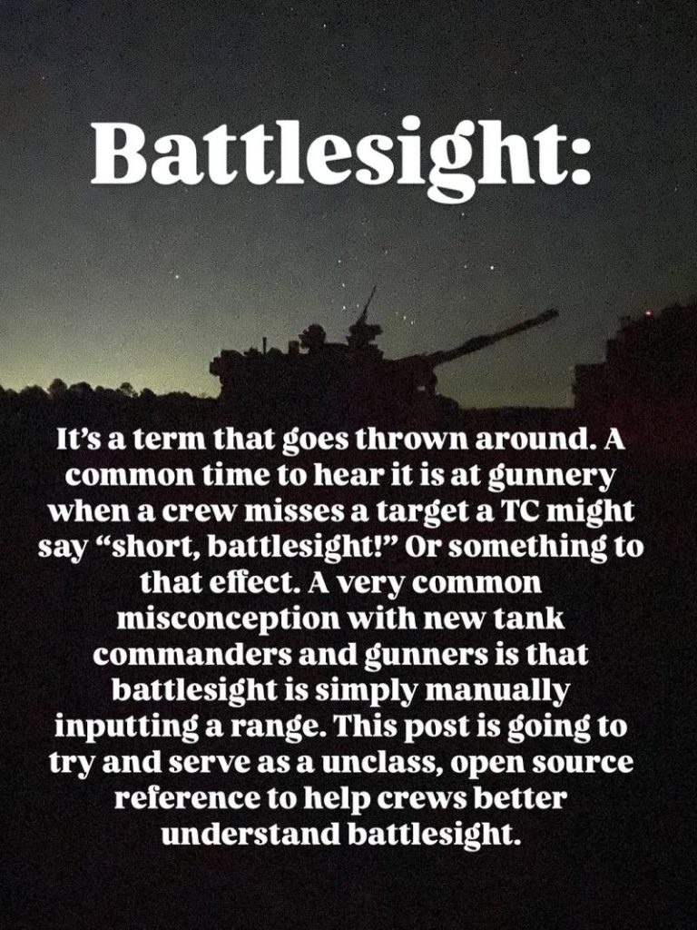 This battlesight guide is an open source training guide for tankers (primarily the 19K MOS).