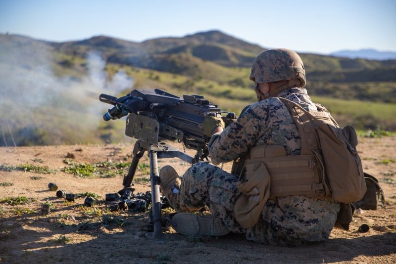 Marine firing Mk19