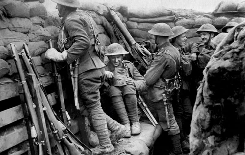 British soldiers in their trenches
