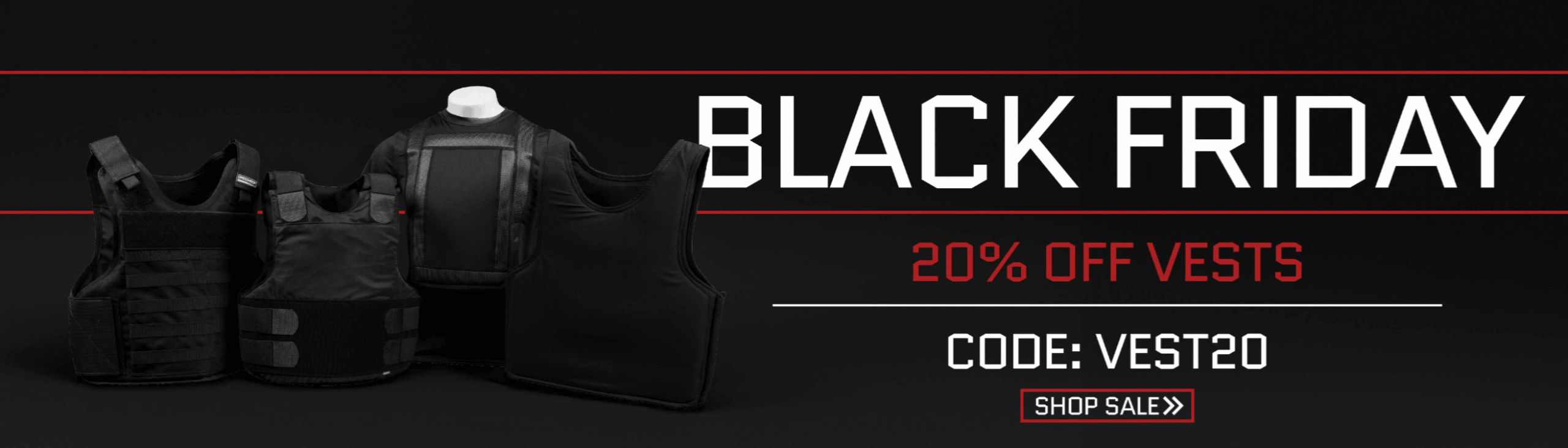 Black Friday 20% off vest. Code: VEST20. Shop sale.