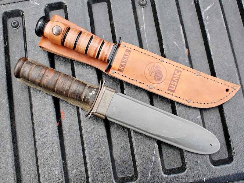 Originals came in one of two styles of sheath. One was fiberglass, the other leather.