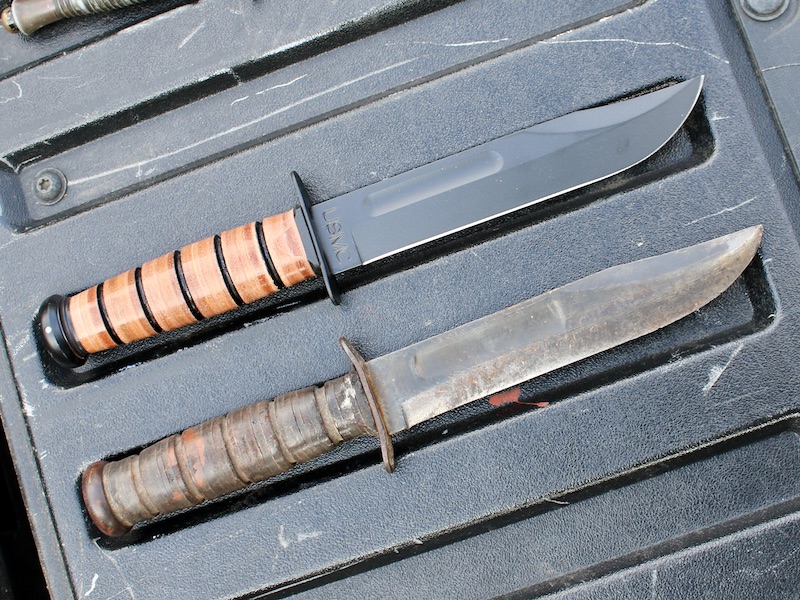 Note how far back the crossguard on the MK2 is bent. When I was a kid, I thought this one had been bent. Not so. 