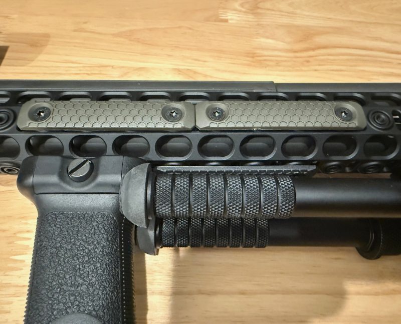 Slate Black Industry OD Green grip panels shown up close.