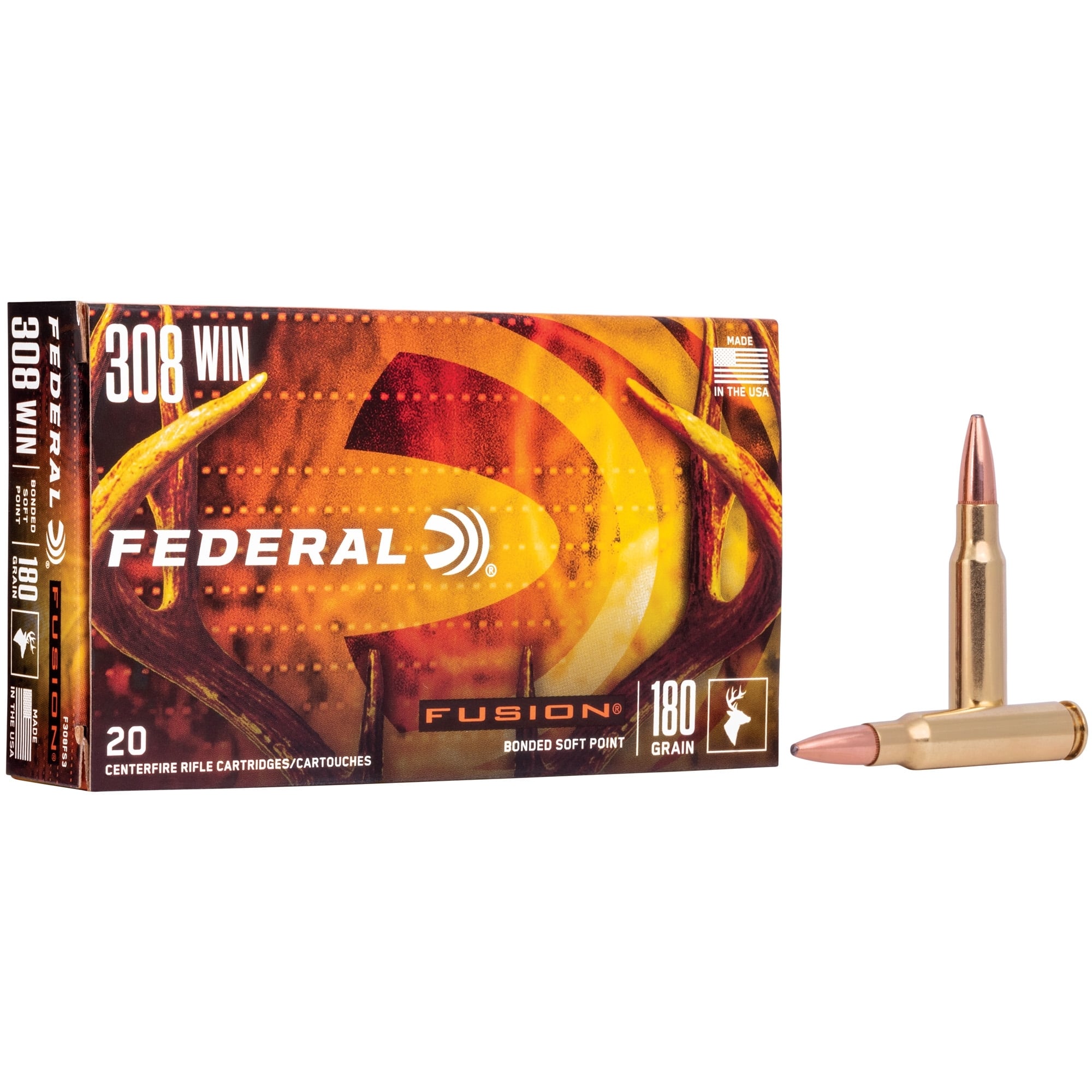 Federal Fusion .308 Winchester Ammo 180gr SP 20 Rounds
