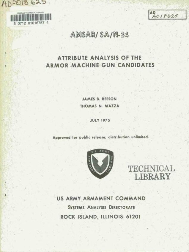 1970s u s army test of the pkm, The public report of the Army test of the PKM Credit dtic mil