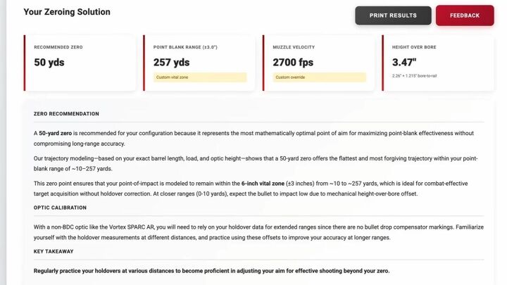 ammunitiontogo zero tool calculates your optimal ar zero