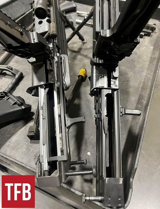 hks next gen twist on the fn minimi the mg43, Inside view of the receivers of the M249 and MG43 By Lynndon Schooler