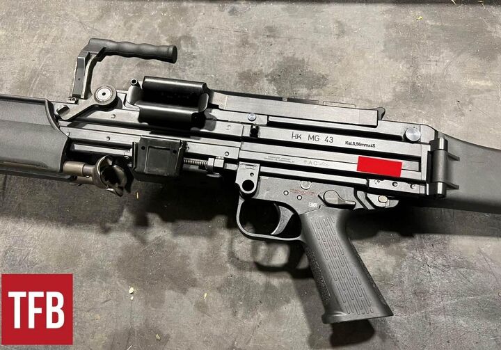 hks next gen twist on the fn minimi the mg43, MG43 marking note the downward ejection on the MG43 By Lynndon Schooler