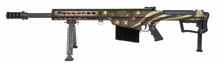 The Barrett America’s 250th Series M107A1 features a subdued American 1776 flag design.