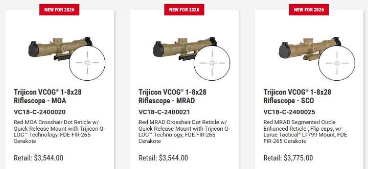 trijicon adds fde finish to vcog 1 8x28 riflescope