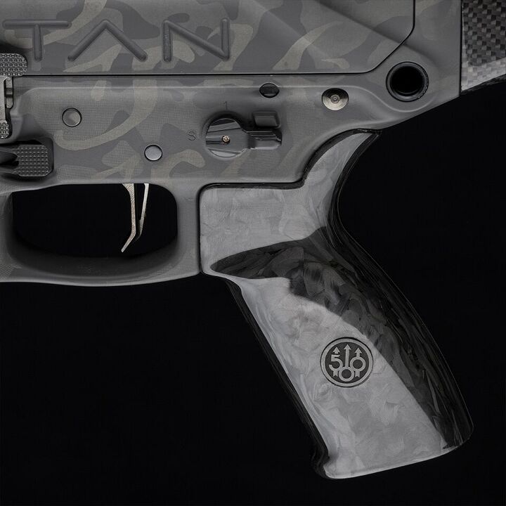 What looks just like camo paint on the receiver actually reproduces the handwritten 1526 date from the very first company document.