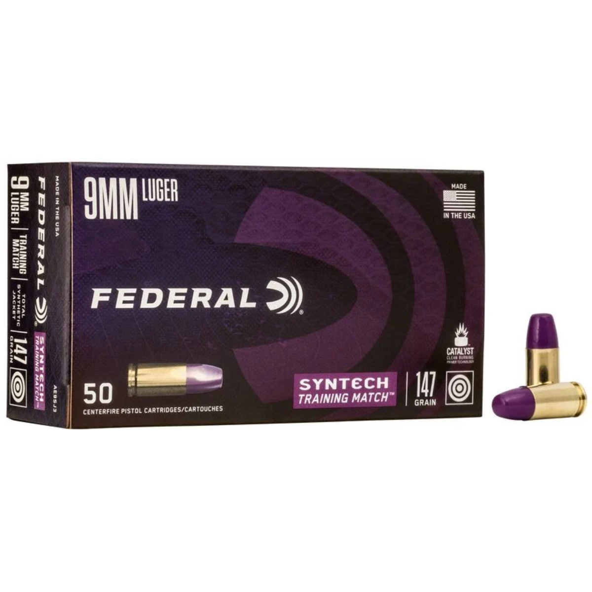 Federal Syntech Training Match 9mm Luger Ammo 147gr TSJFN 50 Rounds