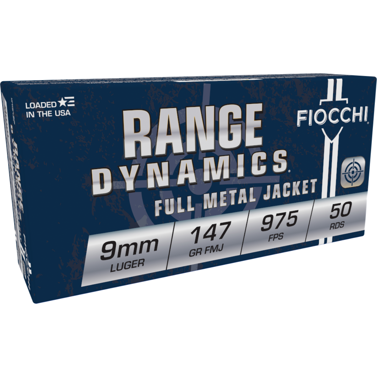 Fiocchi Range Dynamics 9mm Luger Ammo 147gr FMJ 50 Rounds