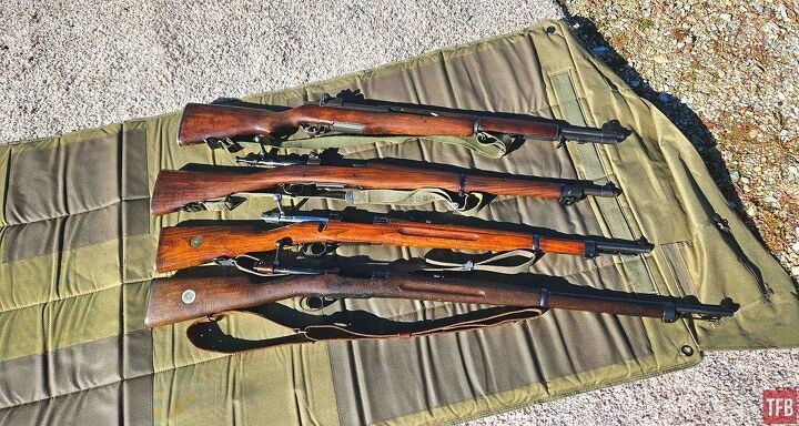 Some of the vintage rifles at the CMP match