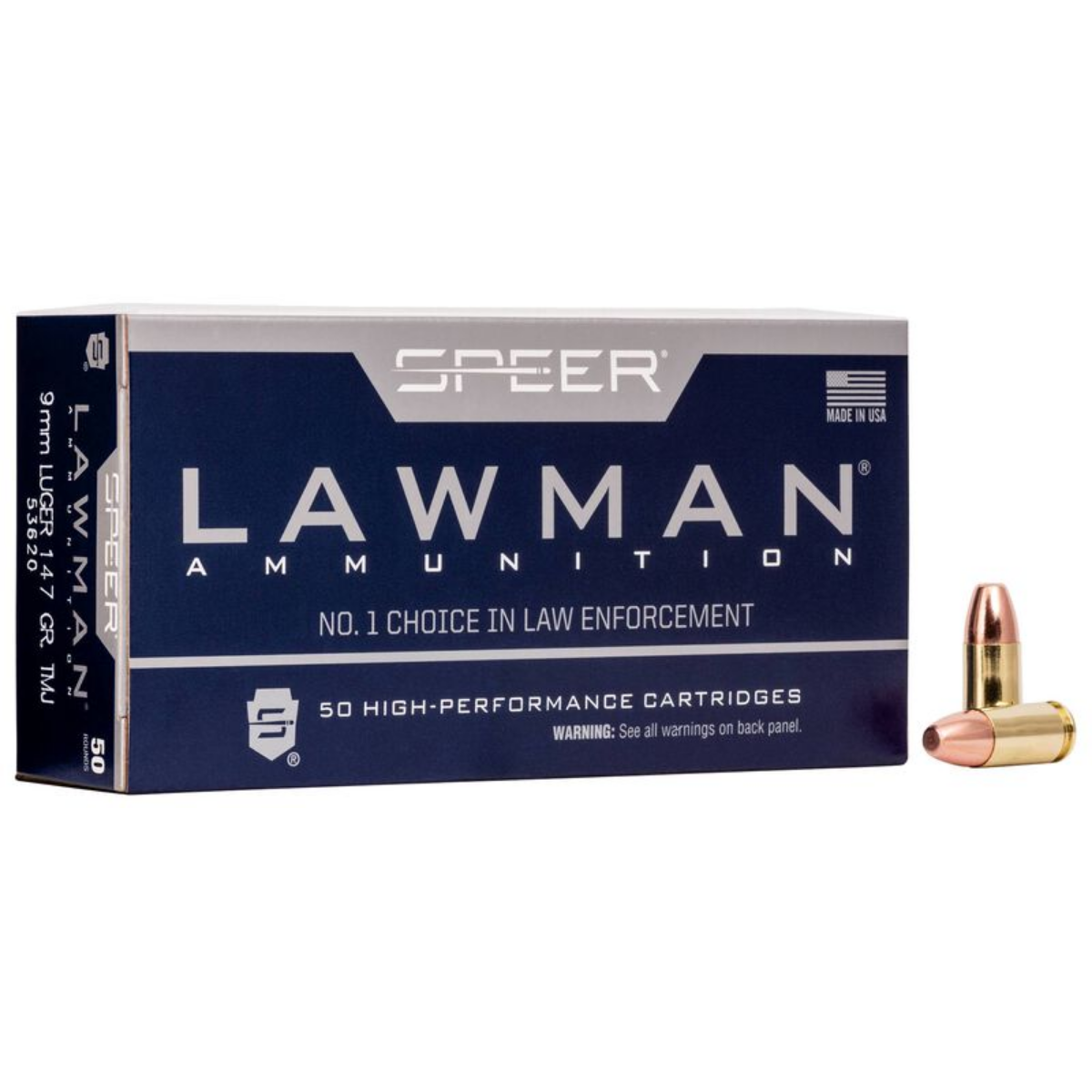 Speer Lawman 9mm Luger Ammo 147gr TMJ 50 Rounds