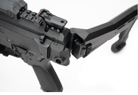 strikes folding stock stabilizer for cz scorpion evo3 3plus, Folding Mechanism and QD slot