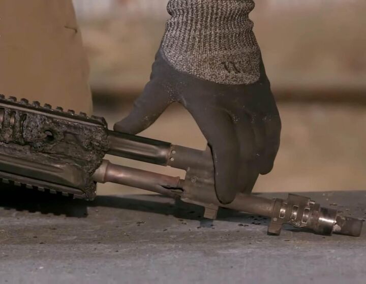 the ak 12 plus an ambitious attempt to push an ak beyond its limits, Torture test the AK 12 burst barrel under the sling loop Photo credit Kalashnikov Concern