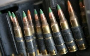 M855 Green Tip cartridges on an ammo belt