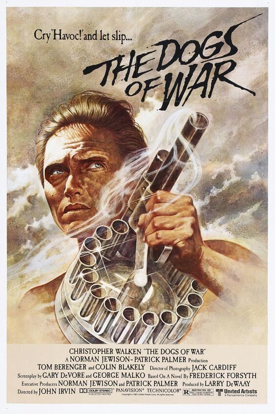 how a mercenary movie invented a new type of weapon, Photo Credit movie poster for The Dogs of War United Artists 1980
