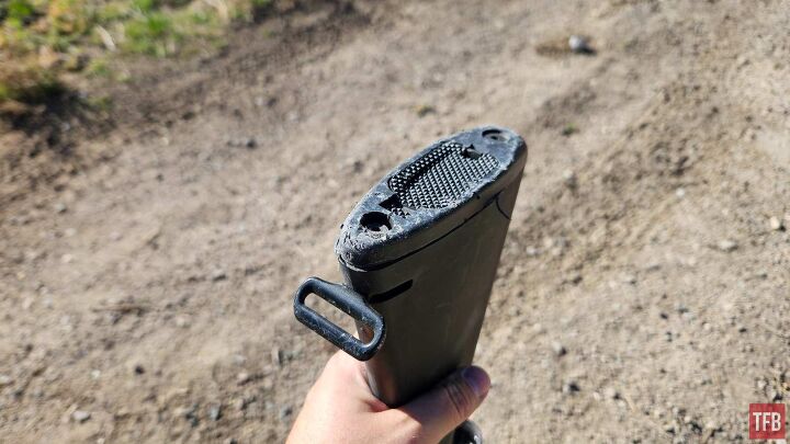 The stock took a lot of damage when I mortared it
