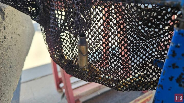 Empty brass comes out hot! This one melted onto the synthetic net of the brass catcher