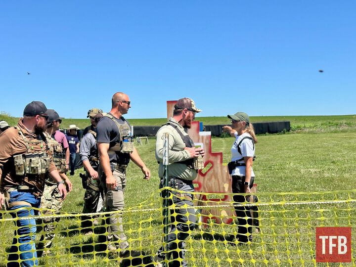 brownells annual action hero experience, Stage leader Jennifer Ripley explaining to the competitors that this is where you take on the Queen Alien