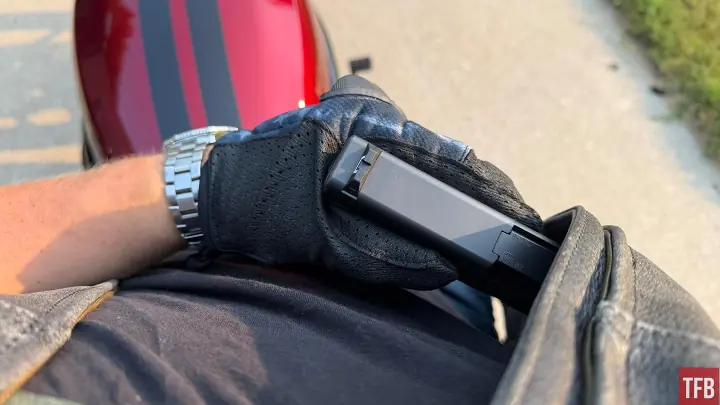 concealed carry corner concealing on a motorcycle