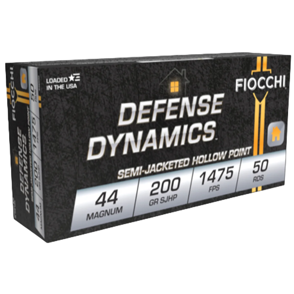 Fiocchi Defense Dynamics .44 Magnum Ammo 200gr SJHP 50 Rounds