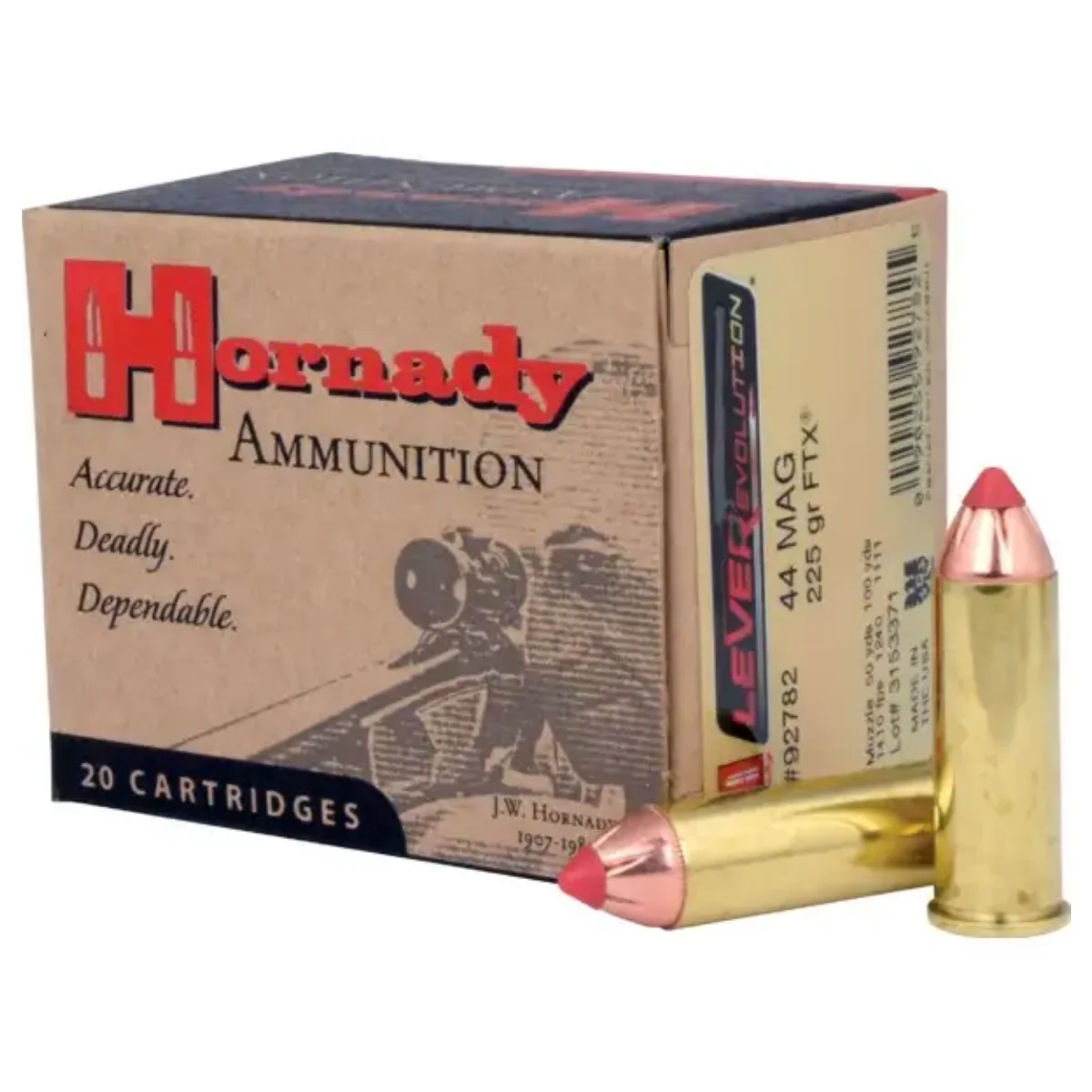 Hornady LEVERevolution .44 Magnum Ammo 225gr FTX 20 Rounds