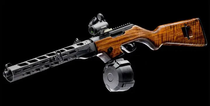 potd ruger pc carbine with custom wood stock and aimpoint micro h 2