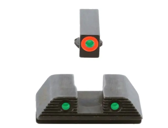 ameriglo launches tritium night sight lineup for s w bodyguard 2 0, The Trooper Sight Set for Smith Wesson BODYGUARD 2 0 SWBG 823 Green Tritium Orange Outline FRONT Green Tritium Black Outline REAR