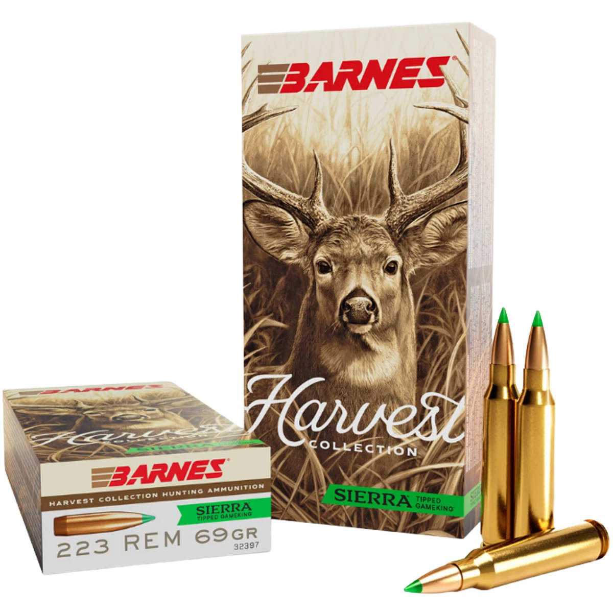 Barnes Harvest Collection .223 Remington Ammo 69gr Sierra TGK 20 Rounds