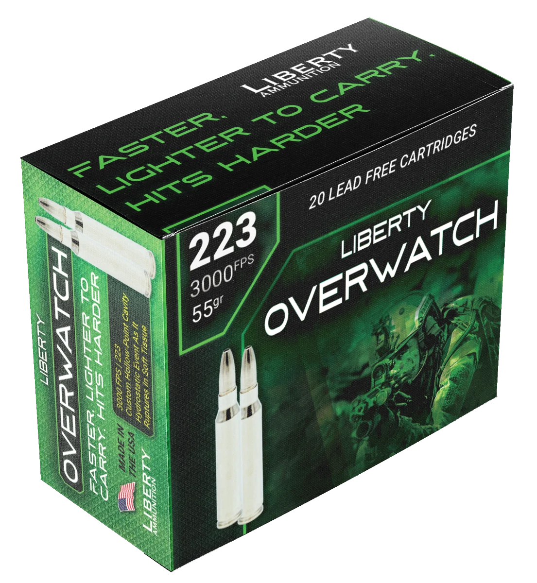 Liberty Ammunition OverWatch .223 Remington Ammo 55gr HP 20 Rounds