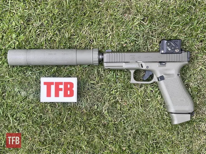 potd custom glock 45 mos hunter edition with b t titanium suppressor