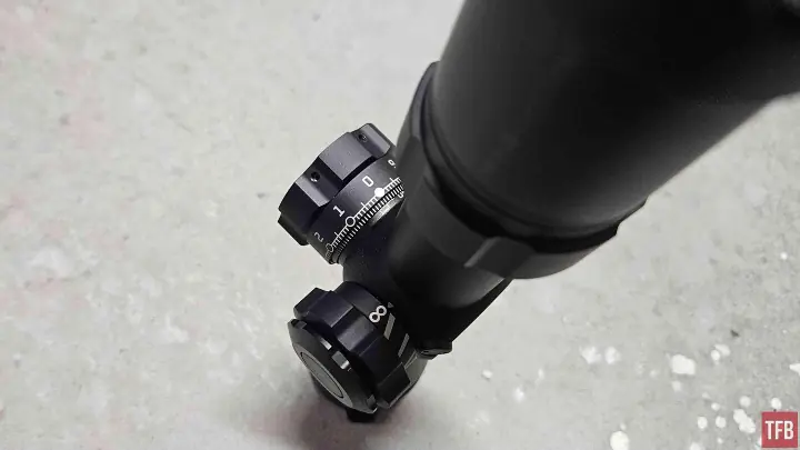 Elevation turret in the locked position