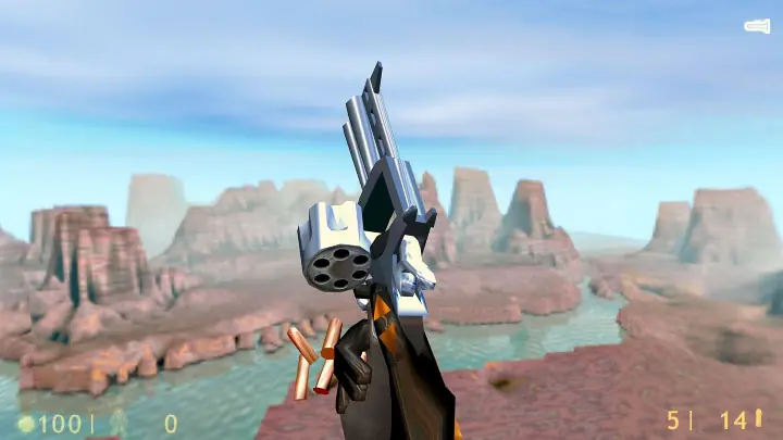 the guns of the half life series made no sense, The 357 revolver was always one of my favorite weapons in the game but the modeling was atrocious Note fluting s positioning in the cylinder And why would a federal black budget think tank be issuing these to security guards at the same time as a Glock