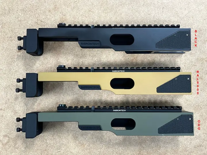 the rimfire report the farrowtech ruger mark iv 22r pdw kit, The checkered panels can be replaced with small 3D printed Picatinny rail sections