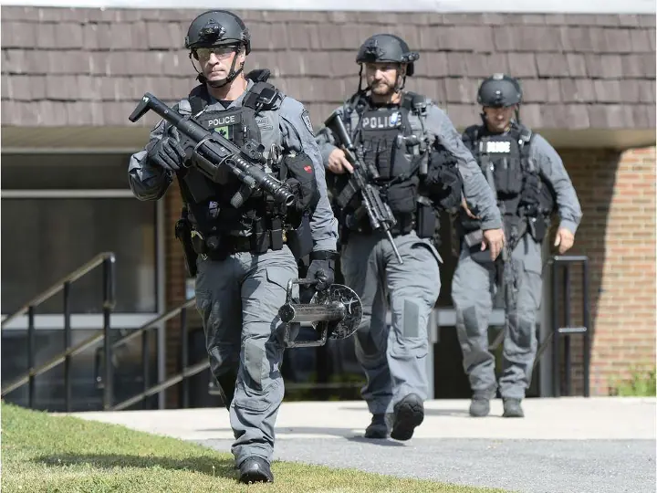 wheelgun wednesday the arwen is a cold war design that won t quit, From Day 1 the ARWEN was made for less lethal anti riot use Here Ottawa police show off their ARWEN and some other SWAT esque toys DEFSEC