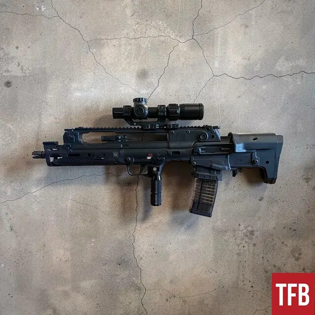 truck guns part 4 bullpups, Springfield Hellion w BlkLbl handguard Manicore Arms Stock Bolt Release Selector Lunar Tech magwell Medival Grip and SwampFox 1 4